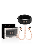 BDSM Collar with Nipple Clamps and Chain