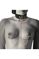 BDSM Collar with Nipple Clamps and Chain