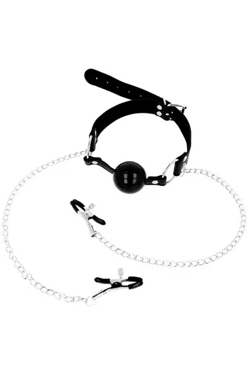 OHMAMA Fetish Set: Ball Gag, Nipple Clamps & Chains | Premium Quality