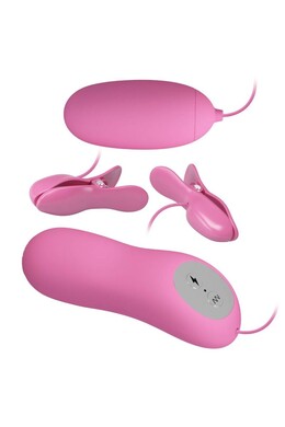 Vibrating Nipple Clamps and Egg - 7 Vibration Functions + Electric Stimulation | Pretty Love