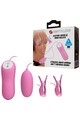 Vibrating Nipple Clamps and Egg - 7 Vibration Functions + Electric Stimulation | Pretty Love