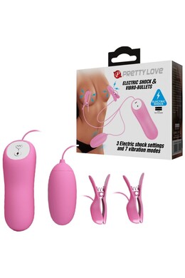 Vibrating Nipple Clamps and Egg - 7 Vibration Functions + Electric Stimulation | Pretty Love