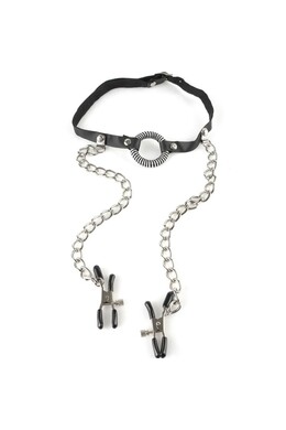 Mordacchia ad Anello con Pinze per Capezzoli Pipedream - Gioco BDSM per Principianti
