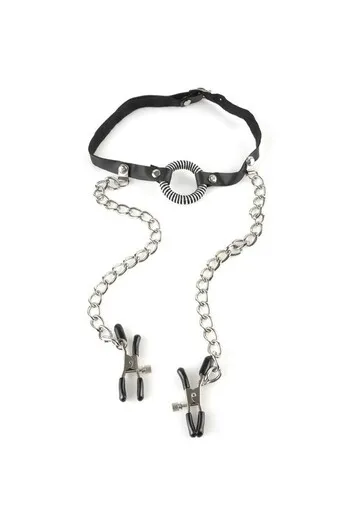 O-Ring Gag with Nipple Clamps Pipedream - BDSM Starter Kit for Beginners