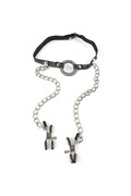O-Ring Gag with Nipple Clamps Pipedream - BDSM Starter Kit for Beginners