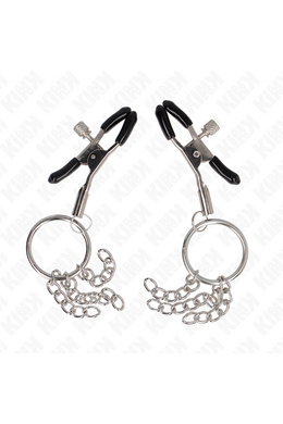 KINK - O RING NIPPLE CLAMP AND LITTLE CHAIN SILVER 6 CM