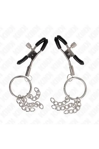 KINK - MORSETTO PER CAPEZZOLO O RING E CATENELLA ARGENTO 6 CM