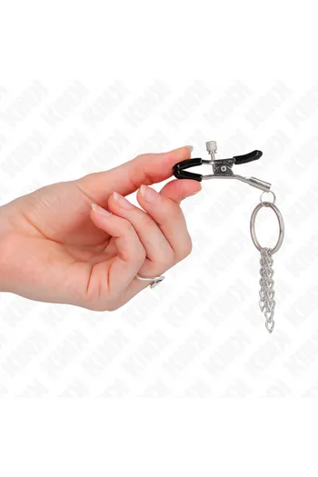 KINK - O RING NIPPLE CLAMP AND LITTLE CHAIN SILVER 6 CM