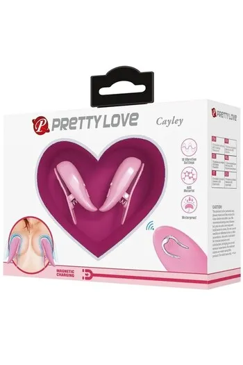 Pinze per Capezzoli Pretty Love BI-300036W - 10 Modalità Vibrazione con Telecomando