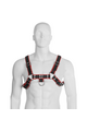 LEATHER BODY - CATENA HARNESS III NERO / ROSSO