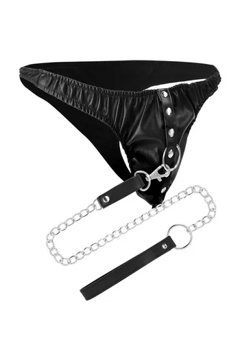 Darkness Underwear con Catena di Sottomissione - Resistente e Sicuro per Giochi Intensi