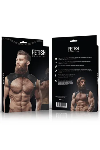 FETISH SUBMISSIVE ATTITUDE - IMBRACATURA PER IL COLLO IN ECOPELLE REGOLABILE DA UOMO BRIGADE