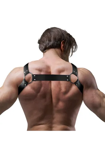 FETISH SUBMISSIVE ATTITUDE - IMBRACATURA BULLDOG IN NEOPRENE REGOLABILE CON CERNIERE PER UOMINI