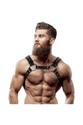 FETISH SUBMISSIVE ATTITUDINE - IMBRACATURA PER IL PETTO IN ECOPELLE DA UOMO CON BORCHIE