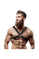 FETISH SUBMISSIVE ATTITUDE - IMBRACATURA REGOLABILE IN ECOPELLE PER UOMO CON INCROCIO PER BULLDOG