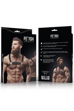 FETISH SUBMISSIVE ATTITUDINE - IMBRACATURA PER IL PETTO IN ECOPELLE DA UOMO PER BULLDOG TAGLIA M/L