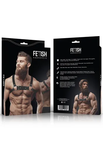 FETISH SUBMISSIVE ATTITUDINE - IMBRACATURA PER IL PETTO IN ECOPELLE DA UOMO PER BULLDOG TAGLIA M/L