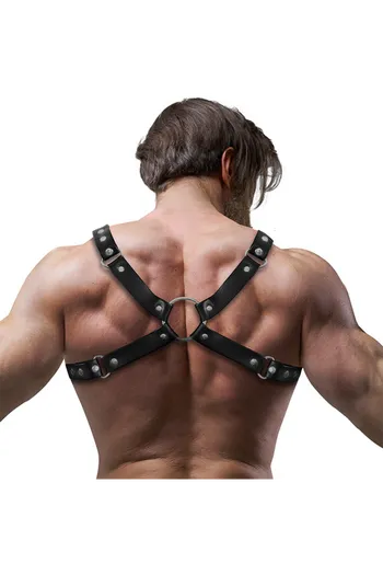 FETISH SUBMISSIVE ATTITUDINE - IMBRACATURA PER IL PETTO IN ECOPELLE DA UOMO PER BULLDOG TAGLIA M/L