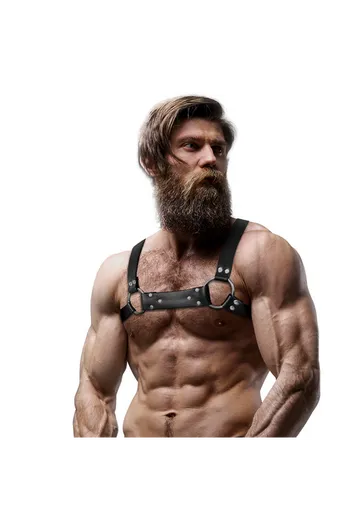FETISH SUBMISSIVE ATTITUDINE - IMBRACATURA PER IL PETTO IN ECOPELLE DA UOMO PER BULLDOG TAGLIA M/L