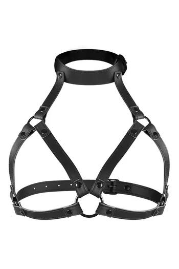 FETISH SUBMISSIVE: Arnese di Fissaggio Regolabile per Petto e Collo | BDSM Premium