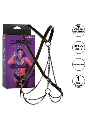 Euphoria Collection Multi Chain Harness: Modern Elegance in Vegan Leather