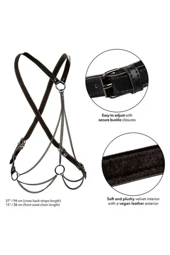 Euphoria Collection Multi Chain Harness: Modern Elegance in Vegan Leather