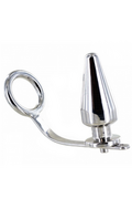 BDSM Cock Ring with Anal Plug in Surgical Steel - Extreme Pleasure