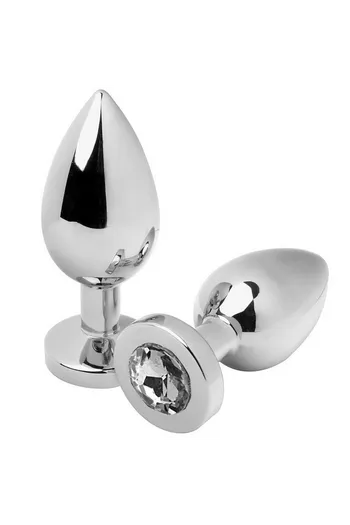 Hypoallergenic Steel Anal Plug with Crystal - Perfect for Men and Women