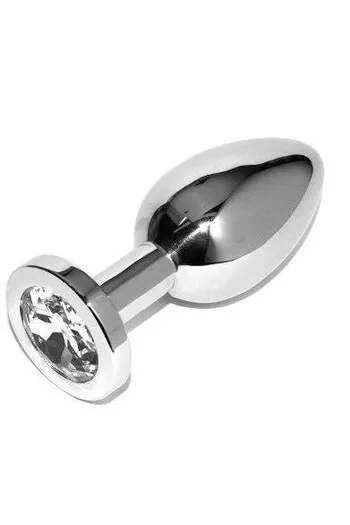 Hypoallergenic Steel Anal Plug with Crystal - Perfect for Men and Women