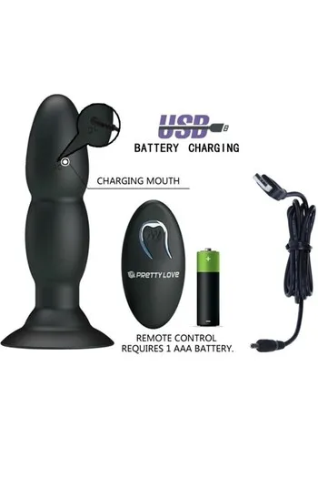 Rotating Vibrating Plug with Remote | 8 Functions | Pretty Love