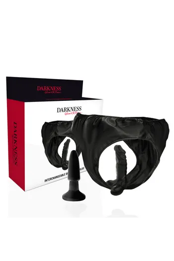 Darkness Fetish: Panties with Interchangeable Dildo and Plug for BDSM Fantasies
