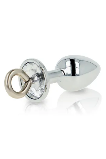 Plug Anale in Metallo con Cristallo Trasparente OHMAMA - Eleganza e Stimolazione