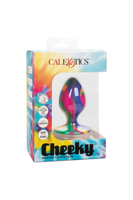 Trippy Cheeky Medium Tie Dye Plug - Silicone Anal Toy with Suction Cup Base