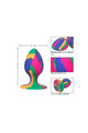 Trippy Cheeky Medium Tie Dye Plug - Silicone Anal Toy with Suction Cup Base