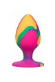 Trippy Cheeky Medium Tie Dye Plug - Adventurous Anal Play in Silicone