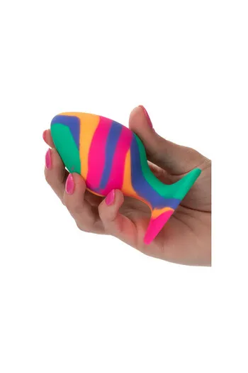 Trippy Cheeky Medium Tie Dye Plug - Adventurous Anal Play in Silicone