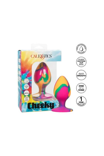 Trippy Cheeky Medium Tie Dye Plug - Adventurous Anal Play in Silicone
