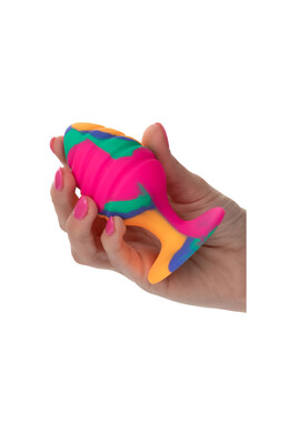 Trippy Cheeky Medium Tie Dye Plug: Anal Play with Style and Safety