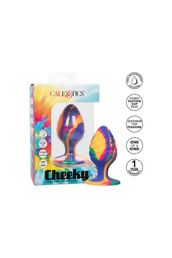 Trippy Cheeky Medium Tie Dye Plug: Anal Play with Style and Safety