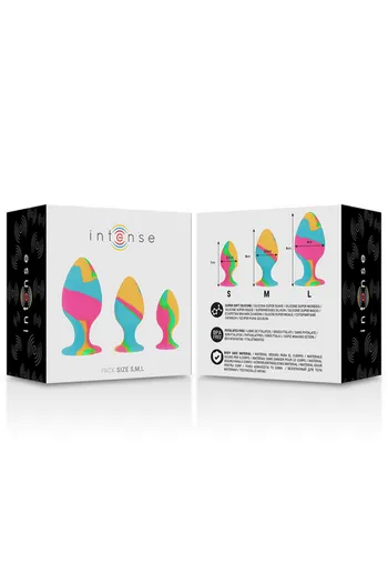 Intense™ Anal Plugs Set: Explore Pleasure with Tie-Dye Design and Suction Cup Base