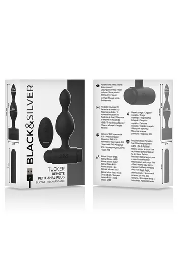 Black&Silver™ Tucker - Remote Control Vibrating Anal Plug | 10 Vibration Modes