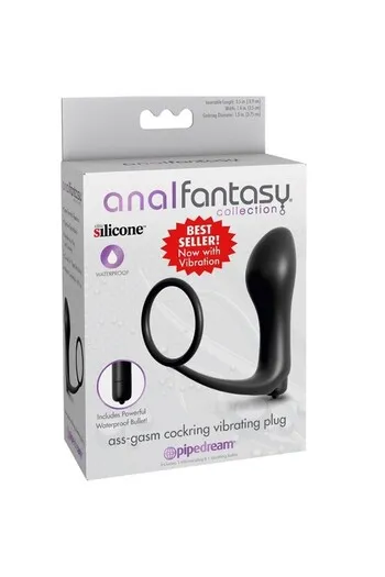 Ass-Gasm Vibrating Cockring: Penis Ring with Anal Plug for Intense Pleasure