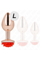 Plug Anale Metallo Rosa Oro con Rosa Rossa - Elegante e Sensuale