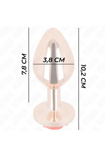 Rose Gold Metal Anal Plug with Red Rose - Elegant & Sensual