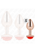 Plug Anale Metallo Oro Rosa con Rosa Rossa - Lusso e Sensualità