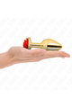 Golden Anal Plug with Red Rose - Elegant and Safe
