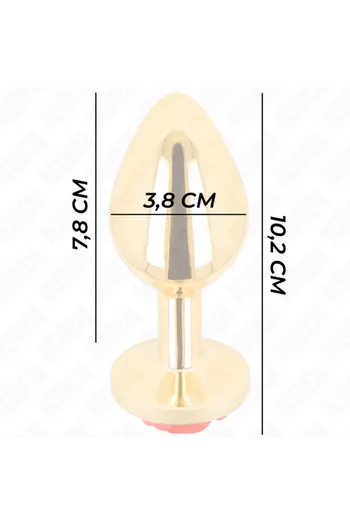 Golden Anal Plug with Red Rose - Elegant and Safe