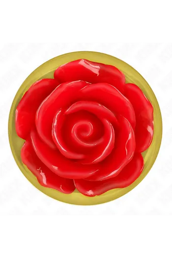 Golden Anal Plug with Red Rose - Elegant and Safe