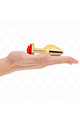 Golden Anal Plug with Red Rose - Elegant and Safe