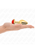 Plug Anale Dorato con Rosa Rossa - Elegante e Sicuro